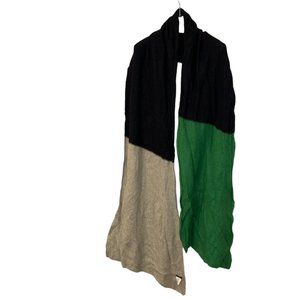 j. crew as new green Rugby Stripe lightweight super long scarf wide shaw…